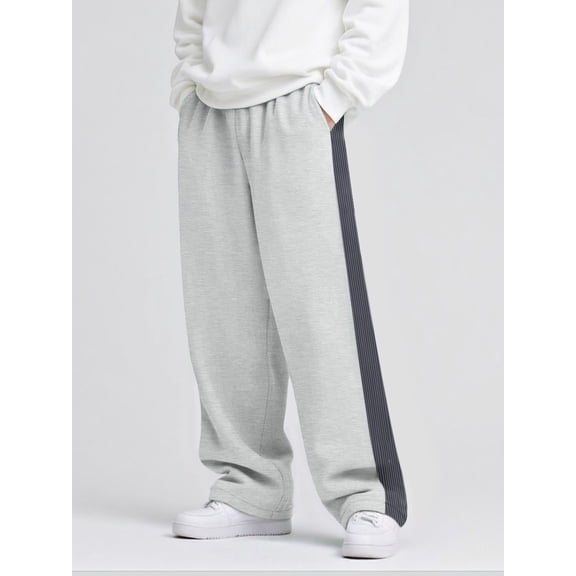 GINGTTO Men's Wide Leg Pants Elastic Waist With Drawstrings Zipper Pocket Green Athletic Jogger Casual Sweatpants Soft And Warm Trousers