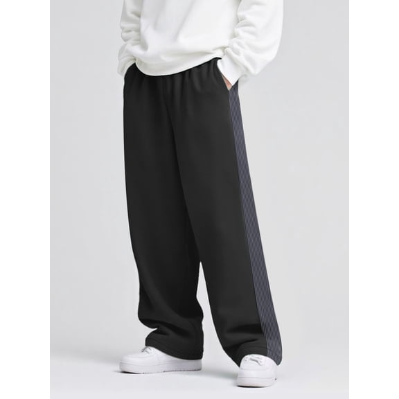 GINGTTO Men's Wide Leg Pants Elastic Waist With Drawstrings Zipper Pocket Green Athletic Jogger Casual Sweatpants Soft And Warm Trousers