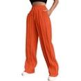 thumbnail image 1 of High Waisted Sweatpants for Women Wide Leg Drawstring Loose Long Pants Orange-Red XL, 1 of 8