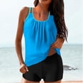 thumbnail image 1 of High Waisted Tankini Swimsuits for Women Summer Casual Ruched Modest Tankini Top Boyshorts Beach Bathing Suits, 1 of 6