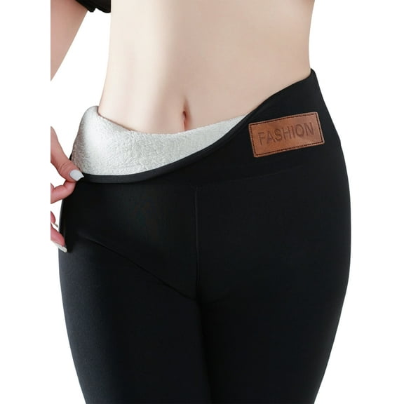 High Waisted Thicken Leggings for Women - No See Through Tummy Control Cycling Workout Yoga Pants Black & Label XL