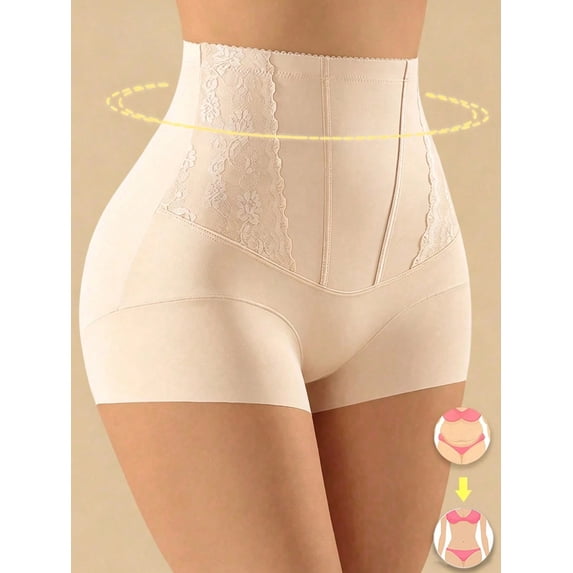 High-Waisted Tummy-Control Shapewear Shorts for Women - Breathable Lace Body Shaper, Seamless Butt-Lifting Underwear, Slimming Compression Shorts for Everyday Wear