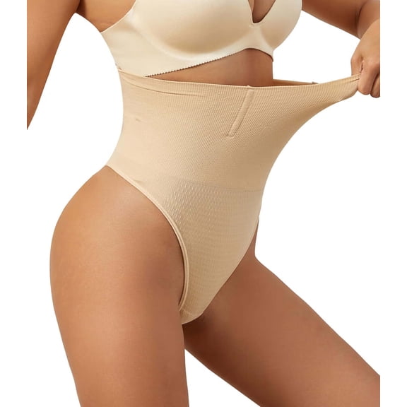 High Waisted Tummy Control Thongs for Women,Seamless Shaping Thong Panties,Shapewear for Women Body Shaper