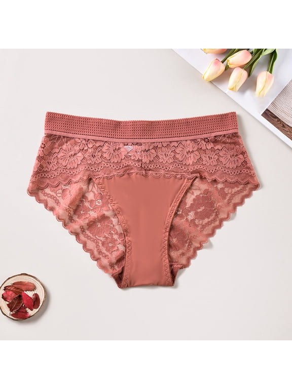 High Waisted Underwear Women Women's Large Size High Waist Briefs Breathable Thin Thong Lace Breathable Seamless Underwear Underwear Women Pack Thong M