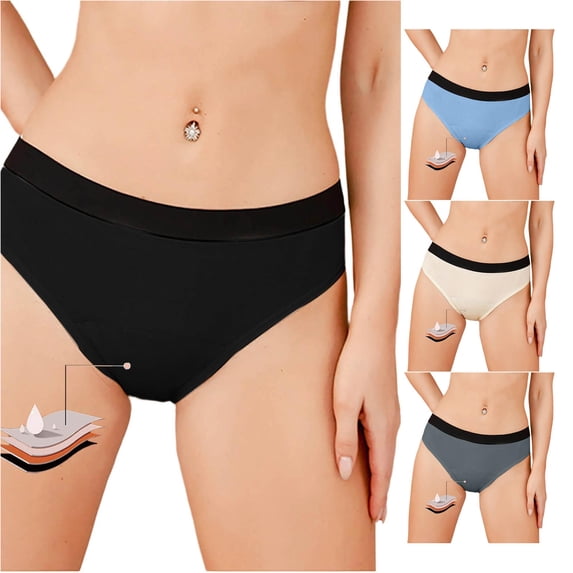 High Waisted Underwear for 4 Layer Wicking Leakproof Comfortable Seamless Design Womens Boy Shorts Underwear M