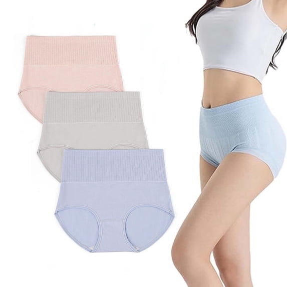High Waisted Underwear for Women Full Coverage Brief No Show Panties Sexy Comfortable Pantie 3 Pack