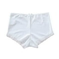 thumbnail image 1 of High Waisted Underwear for Women, Lace Trim Full Coverage Ladies Panties Stretch Briefs Sleepwear, White, X-Large, 1 of 8