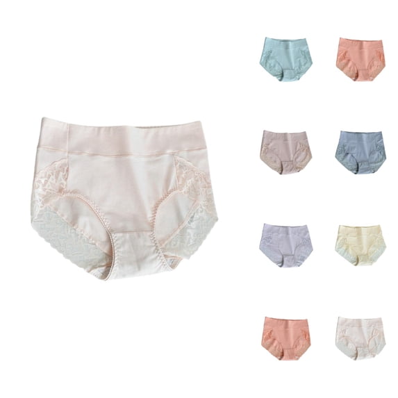 High Waisted Underwear for Women Tummy Control Breathable Lace Panties Briefs Shaping Underwear
