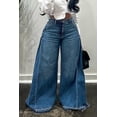 thumbnail image 1 of High-Waisted Wide Leg Denim Pants, 1 of 1