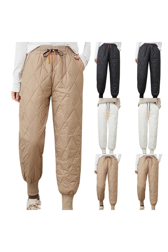 High Waisted Wide Leg Pants for Women, Oversized Trousers with Ankle Ties, Solid Color Lounge Pants, Casual Warm Winter Pants, Fashion Gifts for Women | CSEONE,White XL