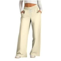 High Waisted Wide Leg Pants for Women 2024 Baggy Sweatpants Comfy Lounge Pants Drawstring Flare Track Pants