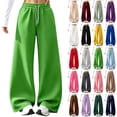thumbnail image 1 of High Waisted Wide Leg Sweatpants Drawstring Casual Baggy Sweatpants for Gym Yoga Lounge Light Gray 3XL, 1 of 8