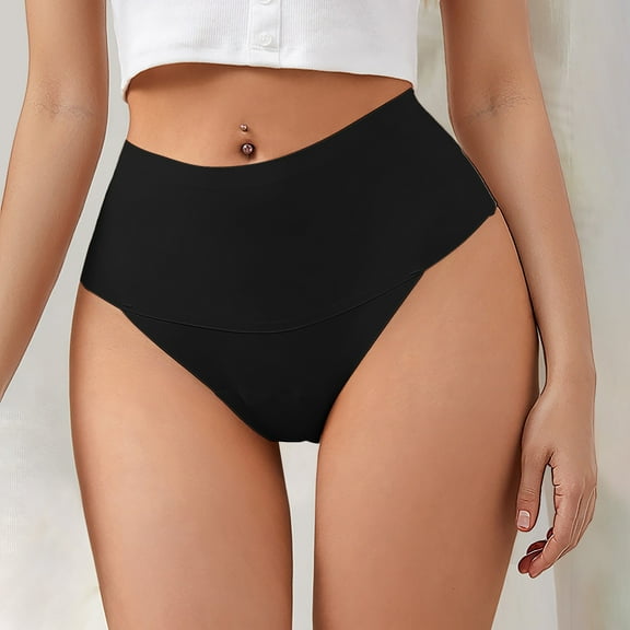 High Waisted Women's Thongs Lightweight Soft Stretch Underwear Breathable High Cut Comfort Panties for Everyday Wear