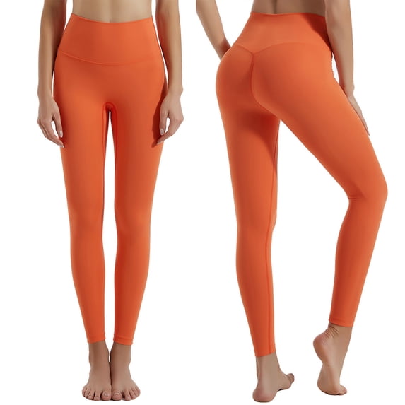 High Waisted Women's Yoga Leggings, Solid Color Comfortable Athletic Pants with Pockets