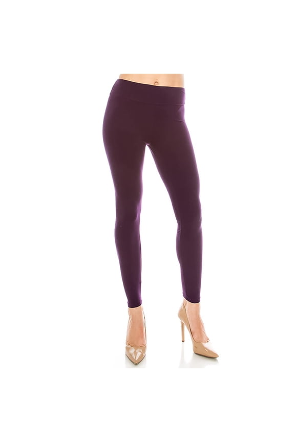High Waisted Women's Yoga Patterned and Solid Colored Leggings - One Size Purple