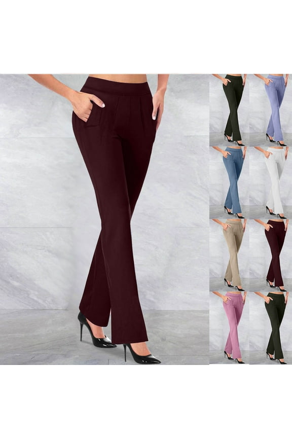 High Waisted Work Pants for Women, Stretch Dress Pants Slacks Trousers, Tummy Control Office Casual Pants, Professional Style Gifts | CSEONE,White XL