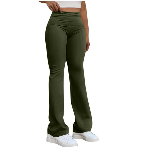 High Waisted Yoga Pants Women Bootcut Flare Wide Leg Trousers Slim Fit Gym Workout Stretch Sweatpants Casual Slacks