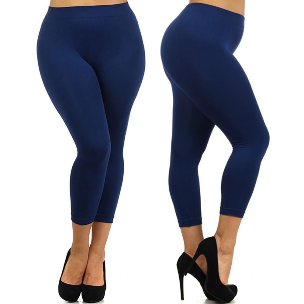 Buy GAYHAY High Waisted Capri Leggings for Women - Soft Slim Yoga Pants  with Pockets for Running Cycling Workout, B-navy Blue, Small-Medium at