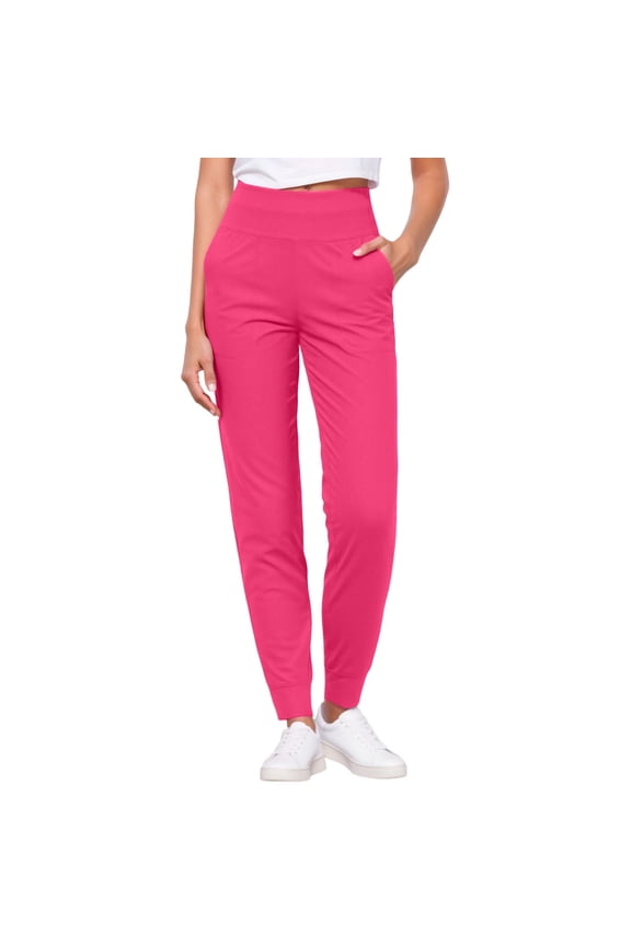 High Waisted Yoga Pants for Women – Loose Fit Workout Running Sports Trousers with Drawstring, Folded Hem, Hidden Side Pockets, Straight Leg, 30 Inseam, Stretchy Comfortable Activewear