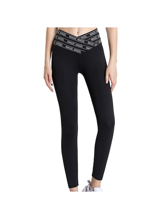 High Waisted Yoga Pants Women V-Waist Tummy Control Slim Fit Gym Pant Straight Leg Leggings Butt Lifting Clothes