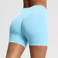 thumbnail image 1 of High Waisted Yoga Pants Women's Seamless High Waisted Biker Shorts, Butt Lifting Stretch Compression Shorts for Gym Workout Yoga Daily Activities Light Blue M, 1 of 8