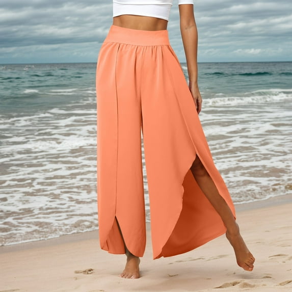 High Waisted Yoga Pants for Women Stretchy Comfortable Workout Leggings with Side Slits Breathable Soft Fabric