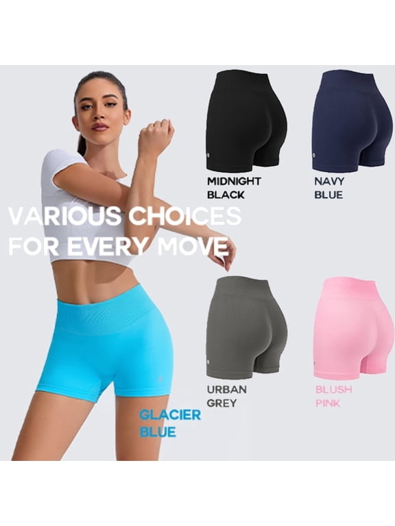 Women's High Waisted Yoga Shorts - 4-Way Stretch Compression with Anti-Ride Up for Running & Gym