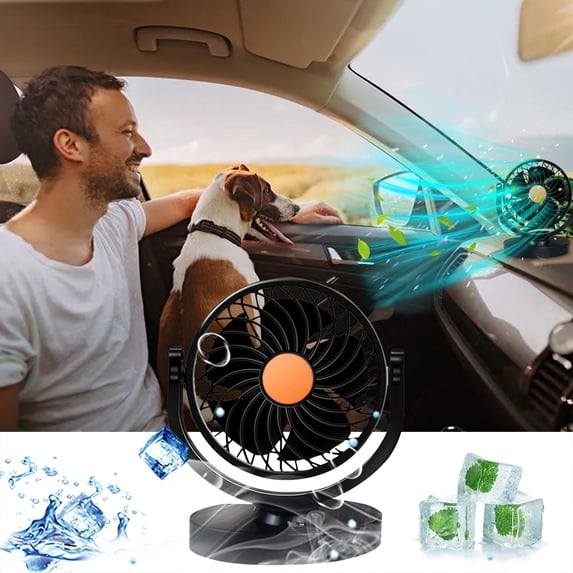 High Wind Car Cooling Fan, Powerful High Airflow Car Cold Fan, Universal Electric Vehicle Radiator Fan, Portable Cooler for Car Minivan SUV and Automotive Interior