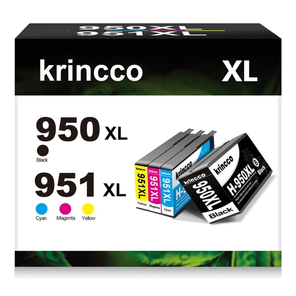 High-Yield (1 Black/1 Yellow/1 Magenta/1 Cyan) 950XL 951XL Ink Cartridges Combo Pack Compatible Ink Cartridge Replacement for HP 950 951 XL Compatible with OfficeJet PRO 8600 8610 8620 8100 Printer