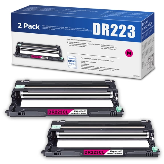 High Yield 185,00 DR223CL Drum Unit 2 Pack Replacement for Brother MFC-L3770CDW L3730CDW HL-3210CW Printer (Magenta)