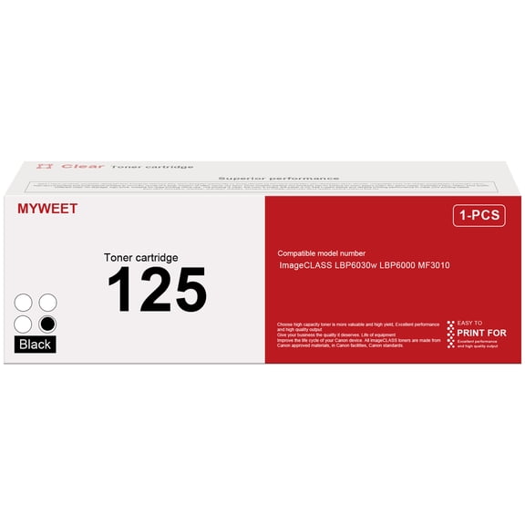 High Yield 2,000 pages CRG125 Toner Cartridge Black 1-Pack Replacement for Canon 125 ImageCLASS MF3010 mf3010 lbp6000 LBP6030w Printer(3484B001)