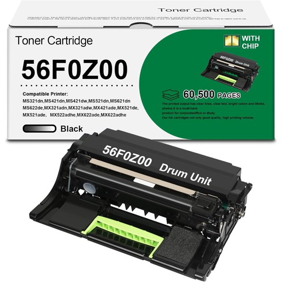 High Yield 56F0Z00 Black Imaging Unit 56F0Z00 Imaging Unit Replacement for Lexmark B2442dw B2338dw MS321dn MS421dn MS421dw MS521dn MS622de MX321adn Printer Toner