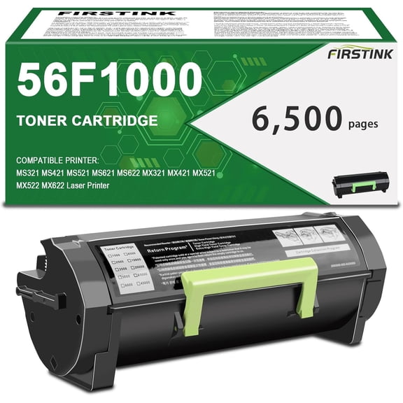 High Yield 56F1000 Black Toner Cartridge Replacement for Lexmark MS321 MS421 MS521 MS621 MS622 MX321 MX421 MX521 MX522 MX622 Laser Printer Toner