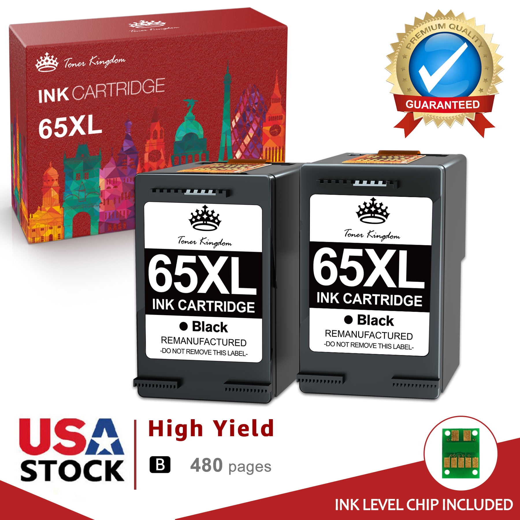Buy HP 65XL Ink Cartridge Combo Pack Replacement (Black, Tri-Color