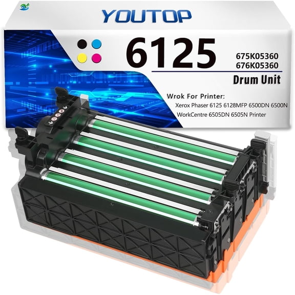 High Yield 675K05360 676K05360 Imaging Unit Replacement for Xerox 676K05360(675K05360) Drum Unit Compatible for Xerox Phaser 6125 6128MFP 6500DN 6500N WorkCentre 6505DN 6505N Printer