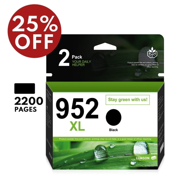 High-Yield 952XL 2 Pack Black Ink Cartridge Replacement for HP OfficeJet Pro 7740 8710 8720 8725 Printer