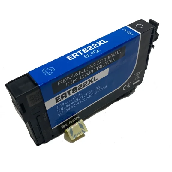 822 XL Black Ink Cartridge with Chip Show Ink Level Compatible for Epson 822 822XL T822XL120 Compatible with Epson Workforce Pro WF-3820 4820 4830 4834