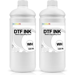 High Yield DTF Ink 1000ML White Ink Premium Water Base Digital Inkjet Ink Refill for Direct to Film Printers with Printhead L1800 L805 R1390 4720 I3200 XP600 DX7 DX5 5113 Ink -2 Pack