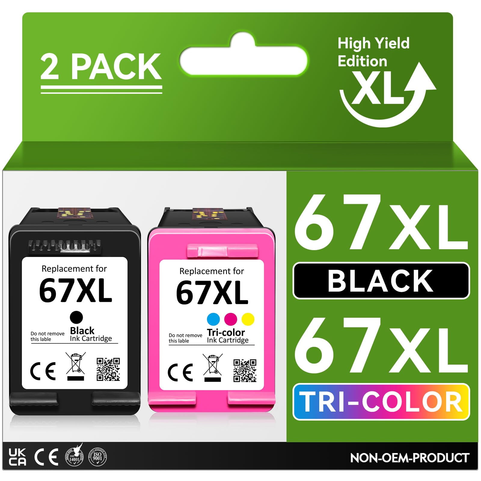 High Yield for HP 67 Ink Cartridge Replacement for HP 67 Ink Cartridges