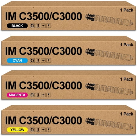 High Yield IM C3000 IM C3500 Toner Cartridge Replacement for Ricoh IMC3000 IMC3500 842251 842252 842253 842254 Toner for Ricoh Savin Lanier IM C3000 IM C3500 Printer Toner (4 Pack)