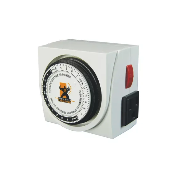 High Yield Lighting 2 Outlet 24 Hour Programable Mechanical Timer Wall Plug for Grow Light Cycles