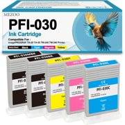 High Yield PFI030 PFI-030 Ink Cartridge 55-ml Compatible for Canon PFI-030MBK PFI-030BK PFI-030C PFI-030M PFI-030Y Ink Replacement for Canon imagePROGRAF TA-20 TA-30 Printer Ink5-Pack
