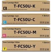 High Yield T-FC50U TFC50U Toner Cartridge 4-Pack BK/C/M/Y, T-FC50U-K/C/M/Y Compatible for Toshiba E-Studio 2555C 3055C 3555C 4555C 5055C Printers