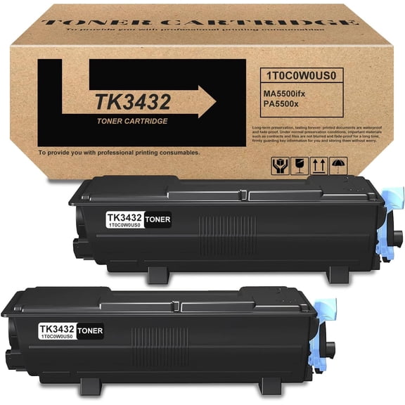 High Yield TK3432 TK-3432 Black Toner Cartridges 1T0C0W0US0 Compatible for MA5500ifx PA5500x Printers Toner(2 Pack )