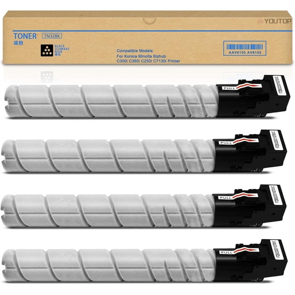 High Yield TN328 TN-328 Black Toner Cartridge AAV8130 AV8150 TN328K Toner Replacement for Konica Minolta Bizhub C300i C360i C250i C7130i Printer Toner (28,000 Pages)