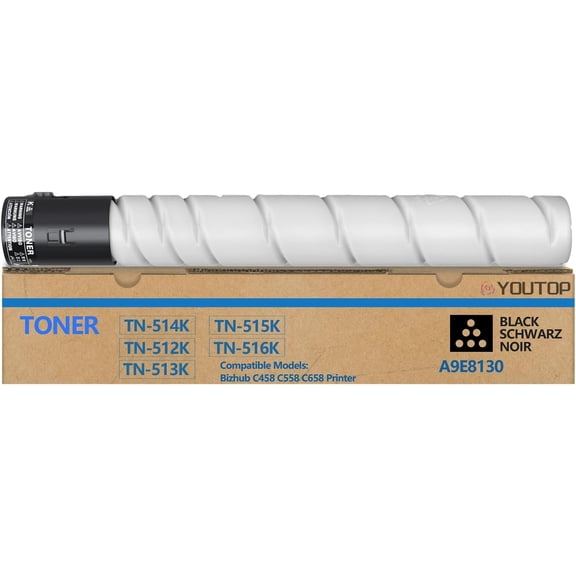 High Yield TN512 TN513 TN514 TN515 TN516 TN324 TN326 Black Toner Cartridge Compatible for Konica Minolta bizhub C458 C558 C658 308 308e 368 368e 458e 558e 658e Printer Toner