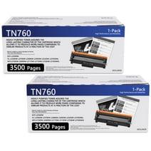 High Yield  TN760 Replacement for Brother MFC-L2730DW MFC-L2690DMFC-L2717DW MFC-L2710DW MFC-L2750DW Printer 2 Pack Black