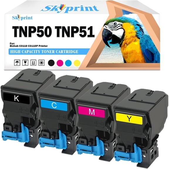 High Yield TNP50 TNP51 TNP-50 TNP-51 Toner Cartridge A0X5134 A0X5434 A0X5334 A0X5234 Replacement for Konica Minolta Bizhub C3100 C3100P C3110 Printer Toner