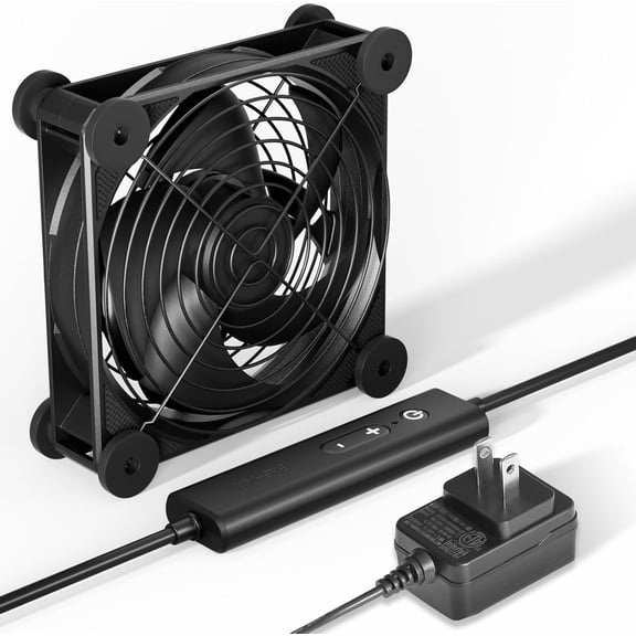 High airflow 12025 computer fan with plug case fan 100240 power supply, 125 speed controller, suitable for router mining case server workstation cooling