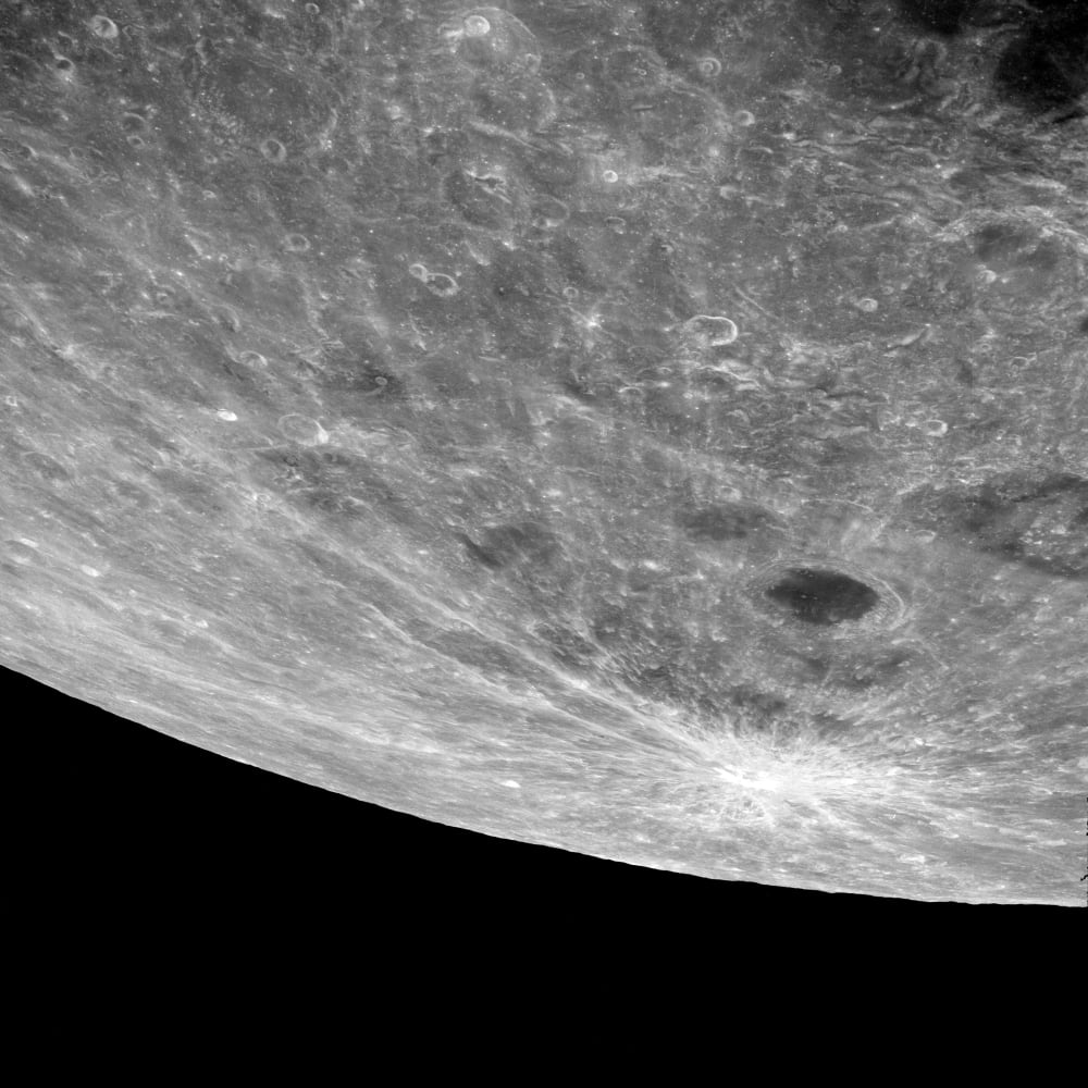 High altitude oblique view of the lunar surface Canvas Art - Stocktrek Images (28 x 28)
